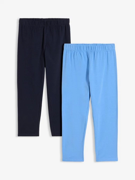 Obrázek produktu Legginsy rybaczki z materiału z bawełną organiczną (2 szt.) BonPrix niebieski