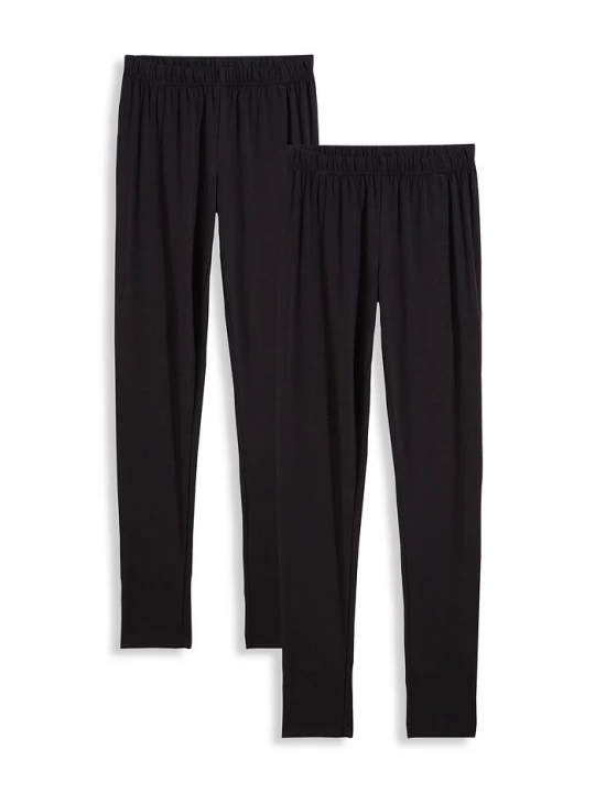 Obrázek produktu Legginsy z elastycznego materiału z bawełną organiczną (2 szt.) BonPrix czarny