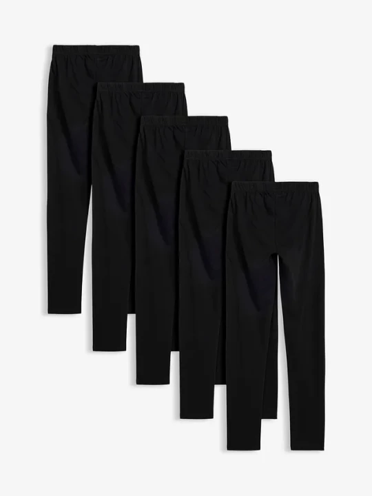 Obrázek produktu Legginsy z elastycznej bawełny organicznej (5 par) BonPrix czarny
