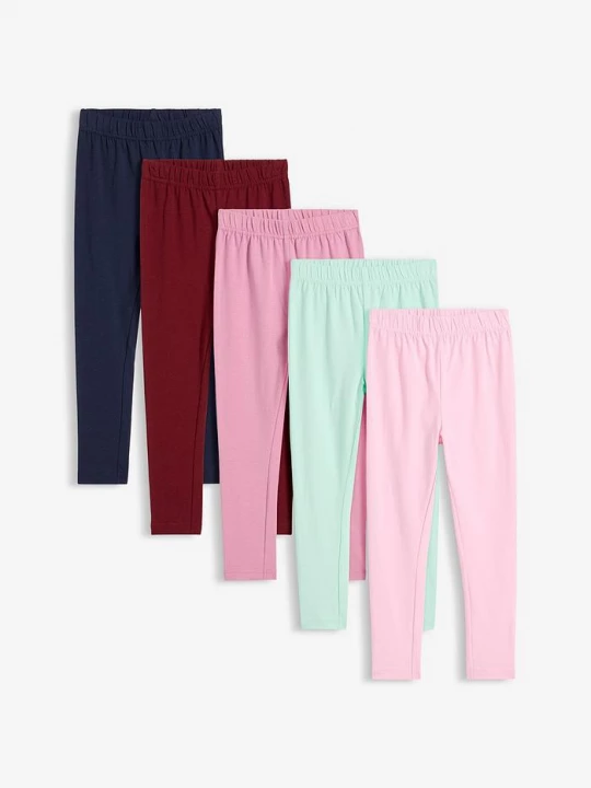 Obrázek produktu Legginsy z elastycznej bawełny organicznej (5 par) BonPrix różowy