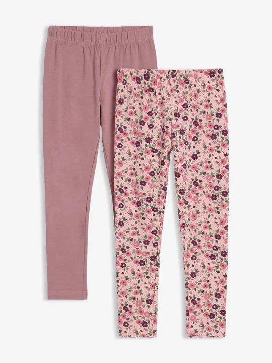 Obrázek produktu Legginsy z elastycznej mieszanki bawełny (2 szt.) BonPrix fioletowy