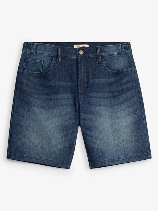 Obrázek produktu Lekkie szorty jeansowe z elastyczną wstawką w talii, relaxed fit BonPrix niebieski