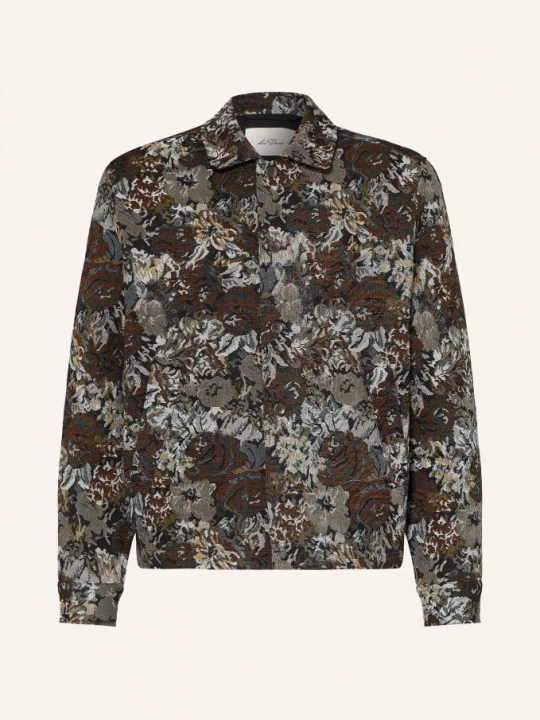 Obrázek produktu Les Deux Žakárový Overshirt hnědá / světle šedá / tmavě modrá