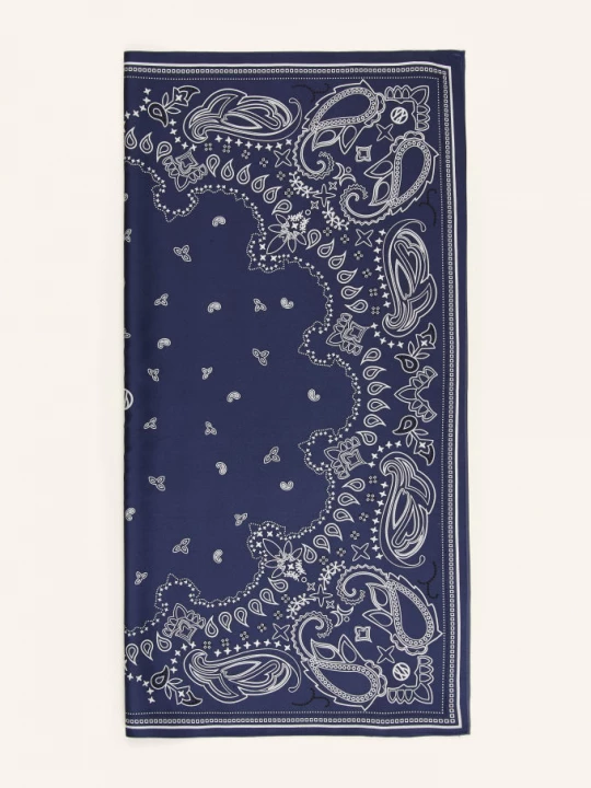 Obrázek produktu Lescarf Hedvábný Šátek tmavě modrá / bílá