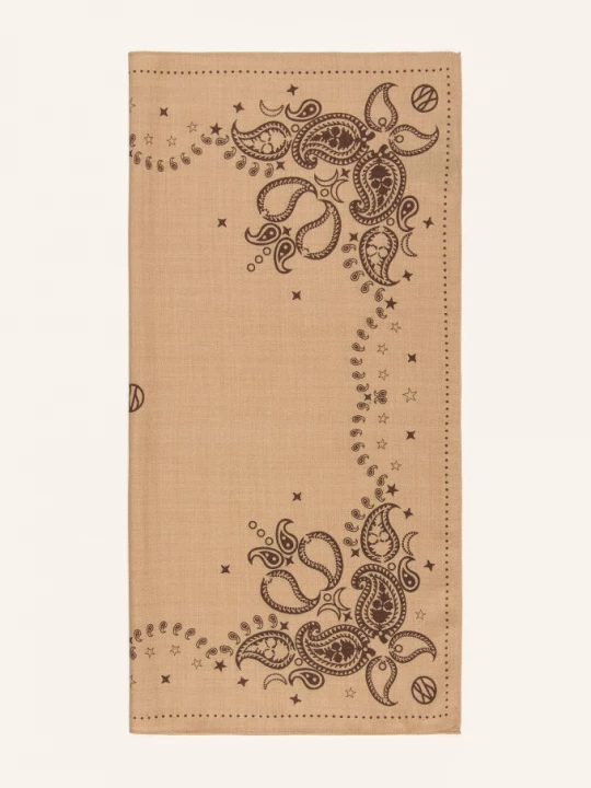 Obrázek produktu Lescarf Šátek světle hnědá / tmavě hnědá / tmavě modrá