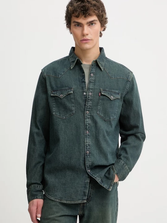 Obrázek produktu Levi' Džínová košile Levi' BARSTOW WESTERN STANDARD Levi's zelená