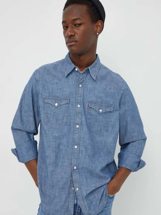 Obrázek produktu Levi' košile pánská bavlněná BARSTOW WESTERN STANDARD Levi's modrá