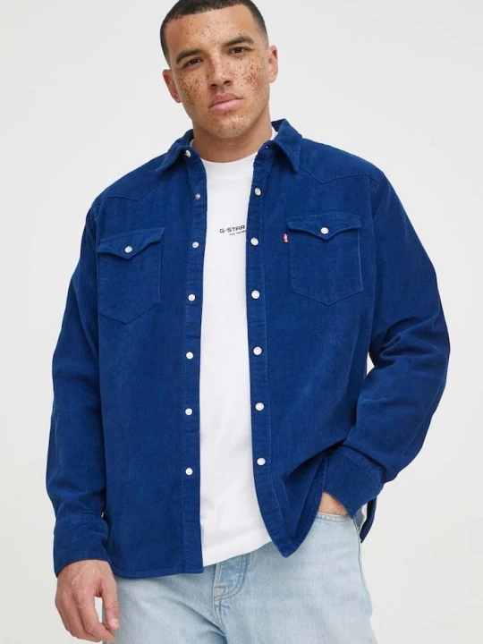 Obrázek produktu Levi' košile pánská bavlněná BARSTOW WESTERN STANDARD Levi's námořnická modř