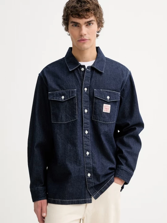 Obrázek produktu Levi's Bavlněná džínová košile Levi's LS WORKER - WW x WORKWEAR námořnická modř