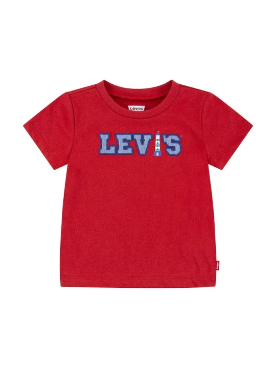 Obrázek produktu Levi's Bavlněné dětské tričko Levi's LOGO CHAMBRAY APPLIQUE TEE červená
