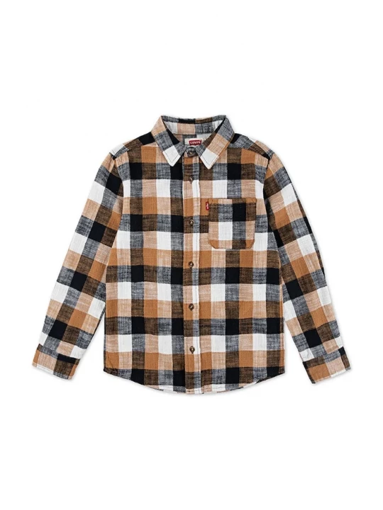 Obrázek produktu Levi's Dětská bavlněná košile Levi's BUFFALO CHECK FLANNEL SHIR béžová