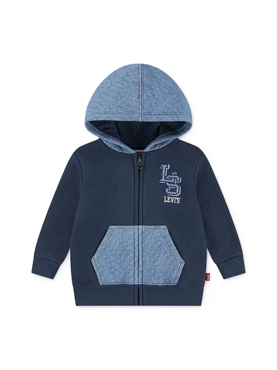 Obrázek produktu Levi's Dětská bavlněná mikina Levi's KNIT DENIM ZIP UP námořnická modř