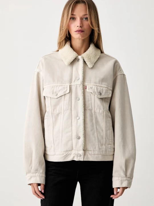 Obrázek produktu Levi's džínová bunda dámská džínová 90S SHERPA béžová