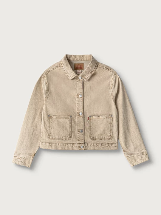 Obrázek produktu Levi's džínová bunda dětská bavlněná s elastanem STUDDED TRUCKER béžová