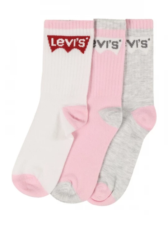 Obrázek produktu Levi's Kids Ponožky  šedý melír / růžová / karmínově červené / bílá
