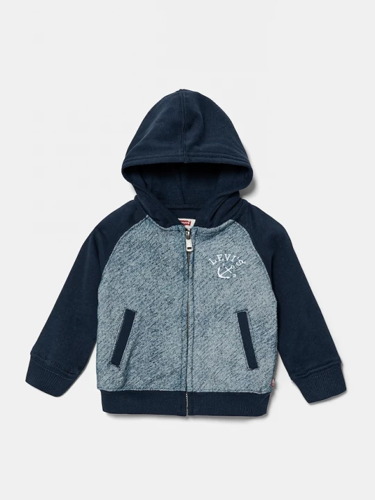 Obrázek produktu Levi's Kojenecká mikina Levi's TROMPE LOEIL DENIM HOODIE námořnická modř