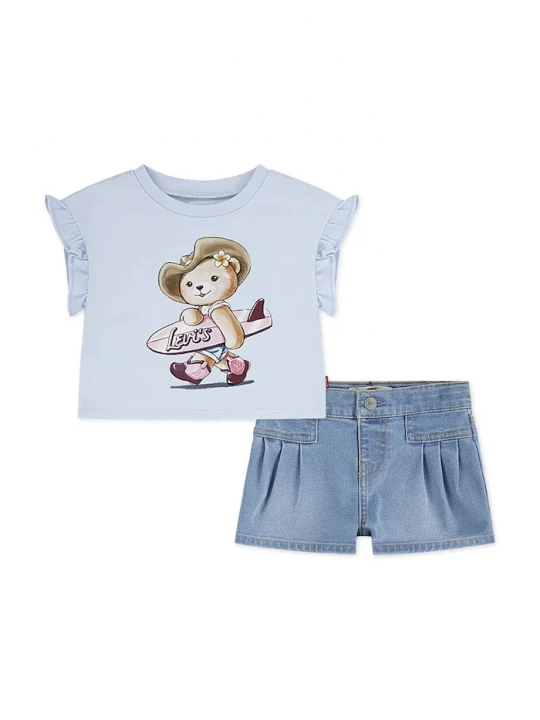 Obrázek produktu Levi's Kojenecká sada Levi's SS TOP & PLEATED SHORT SET modrá