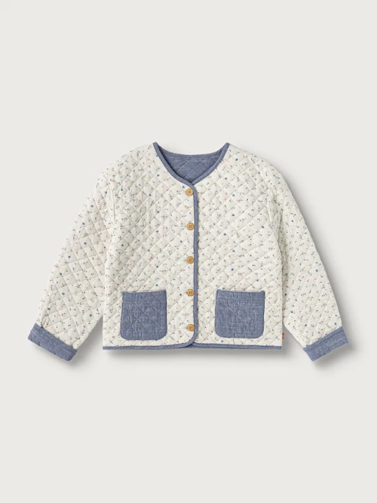 Obrázek produktu Levi's krátká bunda dětská s bavlnou FLORAL AOP JACKET W DENIM béžová