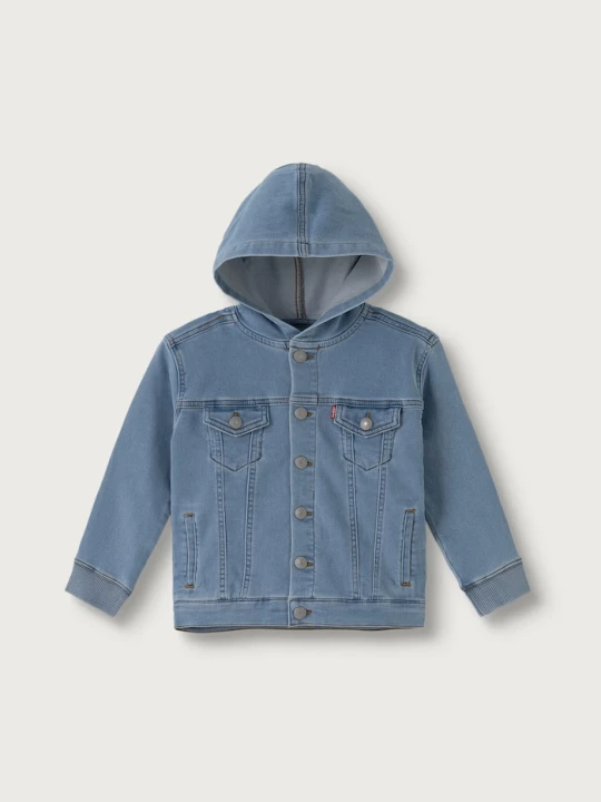 Obrázek produktu Levi's krátká bunda dětská s bavlnou INDIGO TRUCKER modrá