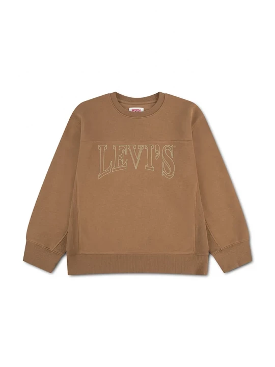Obrázek produktu Levi's mikina dětská s bavlnou VINTAGE COLLEGIATE CREWNEC hnědá