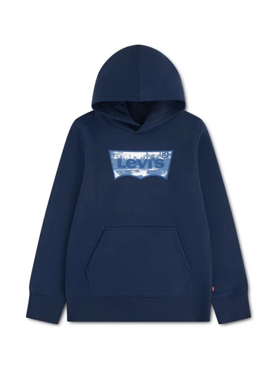 Obrázek produktu Levi's mikina s kapucí dětská s bavlnou SKATE PARK BATWING HOODIE námořnická modř