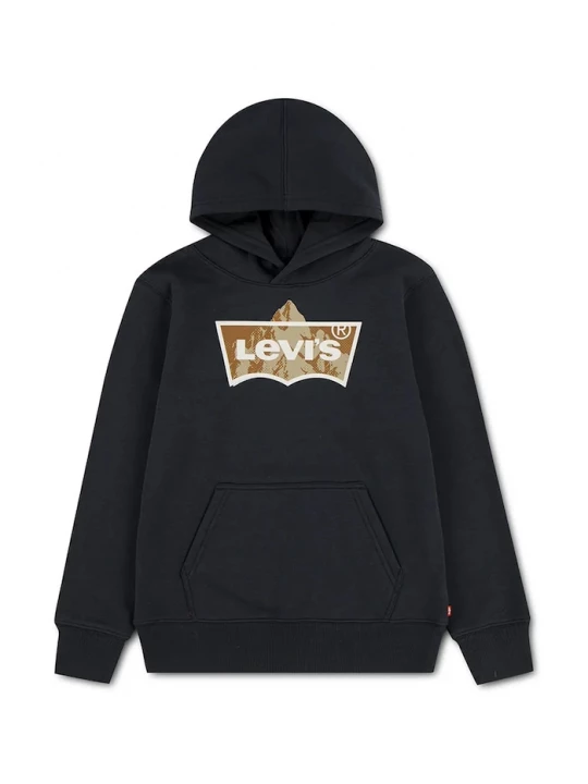 Obrázek produktu Levi's mikina s kapucí dětská s bavlnou TALLEST PEAK BATWING HOODI černá