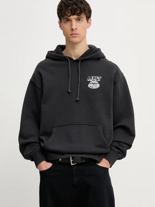 Obrázek produktu Levi's mikina s kapucí pánská bavlněná LSE_T2 RELAXED GRAPHIC černá
