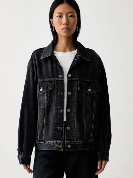 Obrázek produktu Levi's oversized bunda dámská džínová 90S TRUCKER námořnická modř