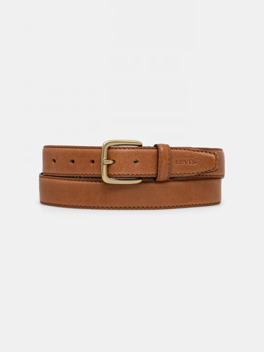 Obrázek produktu Levi's pásek pánský kožený FINN FEATHER EDGE hnědá
