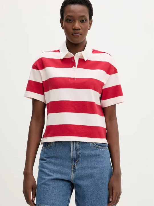 Obrázek produktu Levi's polo dámské bavlněné ARIES RUBGY červená