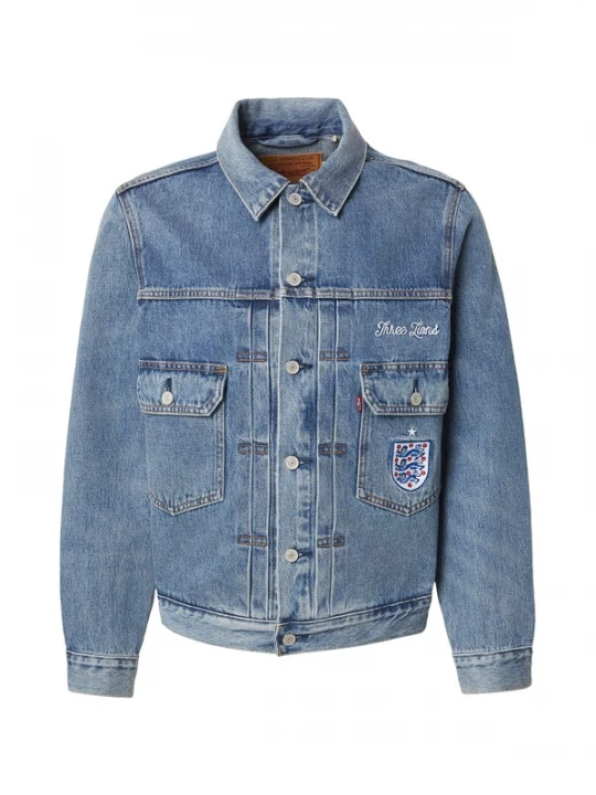 Obrázek produktu LEVI'S ® Přechodná bunda 'England Football Type II' modrá džínovina / červená / bílá