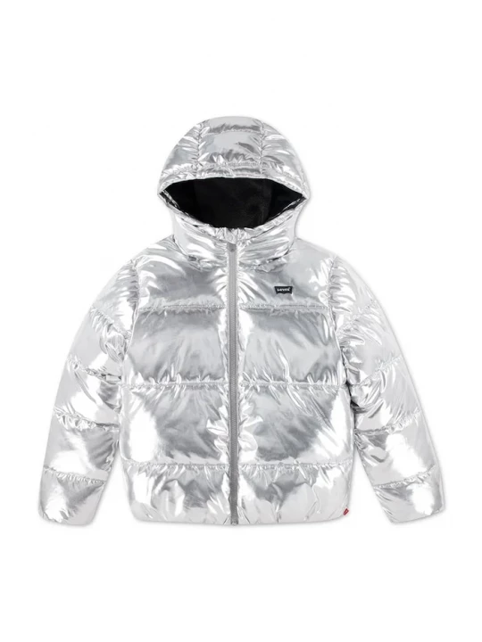 Obrázek produktu Levi's prošívaná bunda dětská CORE BATWING PUFFER stříbrná