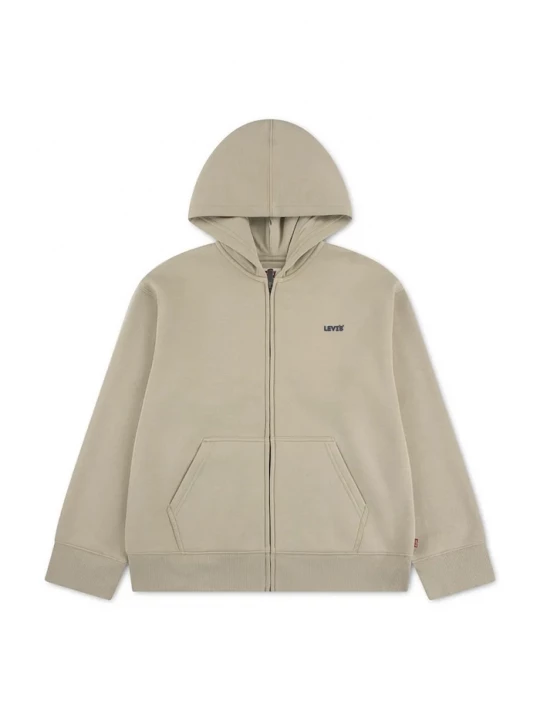 Obrázek produktu Levi's rozepínací mikina s kapucí dětská s bavlnou ESSENTIAL HOODIE béžová