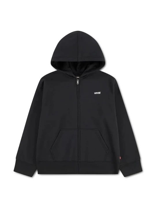Obrázek produktu Levi's rozepínací mikina s kapucí dětská s bavlnou ESSENTIAL HOODIE černá