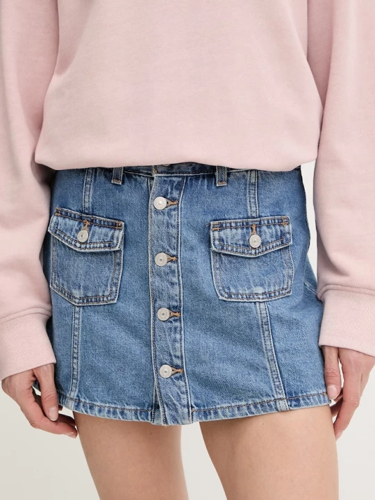 Obrázek produktu Levi's sukně bavlněná BUTTON FRONT modrá