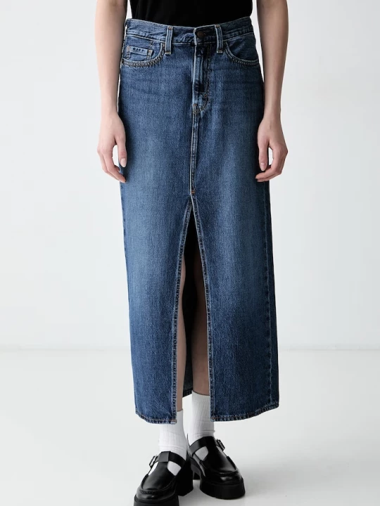 Obrázek produktu Levi's sukně s rozparkem džínová ANKLE COLUMN modrá
