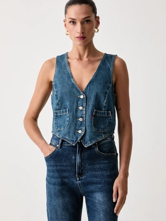 Obrázek produktu Levi's vesta dámská džínová TAILORED DENIM modrá