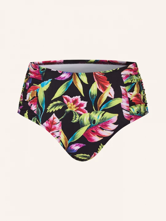 Obrázek produktu Lidea High Waist Bikinové Kalhotky Exotic Blaze černá / světle zelená / fuchsiová