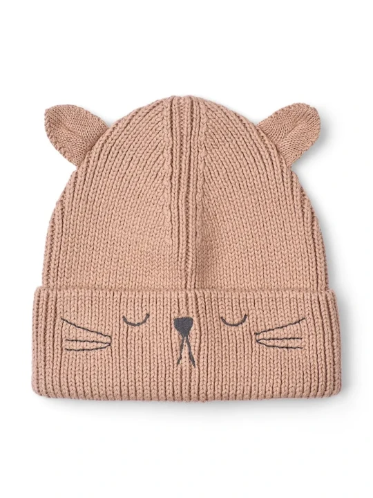 Obrázek produktu Liewood čepice dětská bavlněná Gina Beanie w Cat Embroidery růžová
