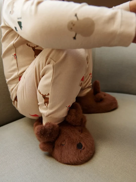 Obrázek produktu Liewood Dětské papuče Liewood Aviaja Reindeer Slippers hnědá