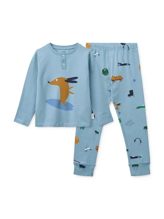 Obrázek produktu Liewood Dětské pyžamo Liewood Wilhelm Printed Pyjamas Set modrá