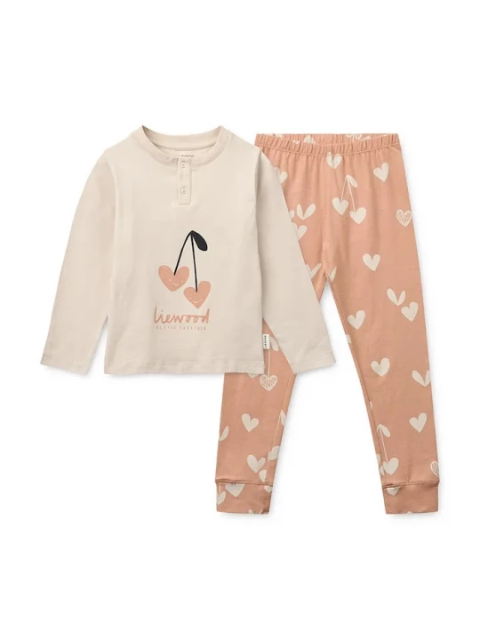 Obrázek produktu Liewood Dětské pyžamo Liewood Wilhelm Printed Pyjamas Set růžová