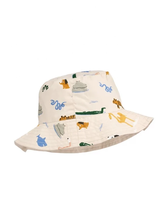 Obrázek produktu Liewood Dětský oboustranný klobouk Liewood Damon Reversible Bucket Hat béžová