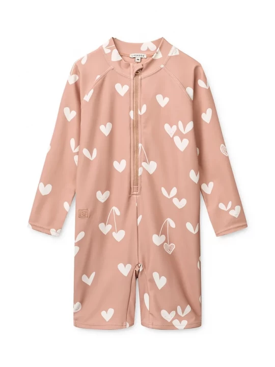Obrázek produktu Liewood plážový overal dětský Max Printed LS Swim Jumpsuit růžová
