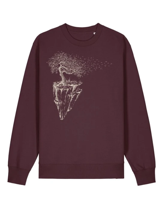 Obrázek produktu Life-Tree Mikina 'Organic Fairwear Sweater Unisex Red Brown Maple Island' kaštanově hnědá