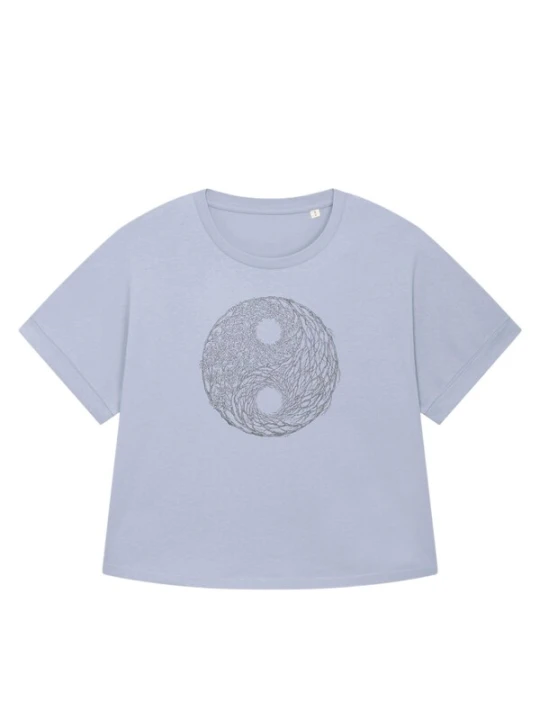 Obrázek produktu Life-Tree Oversized tričko 'Oversized Shirt Women YinYang Light' aqua modrá