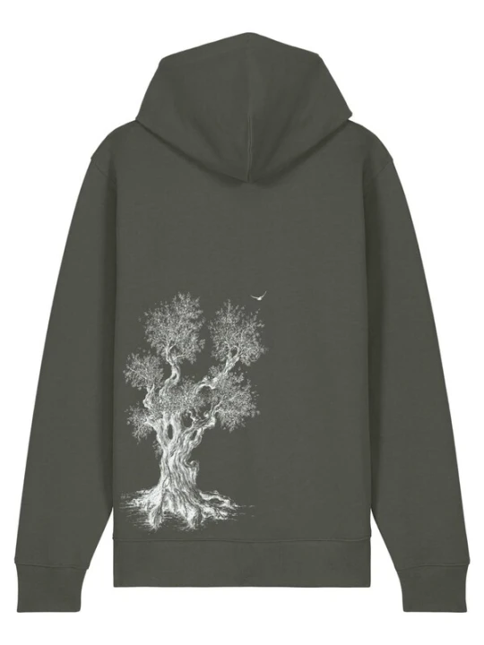 Obrázek produktu Life-Tree Svetr 'Zipper Organic Olive Tree' khaki