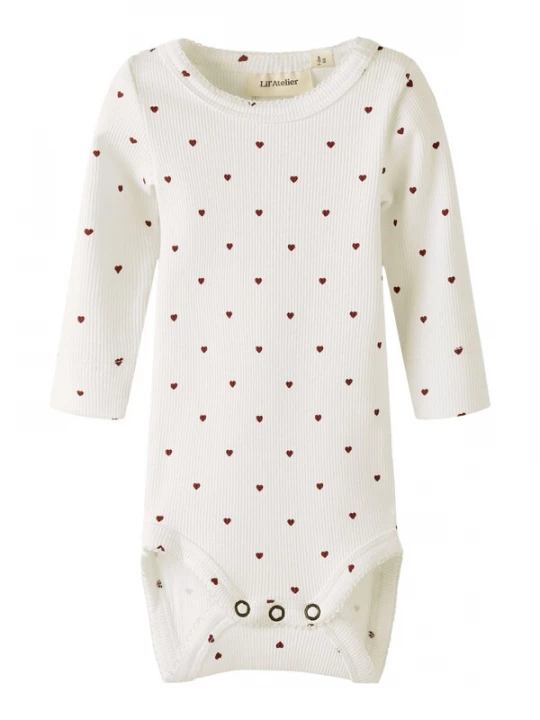 Obrázek produktu Lil'Atelier Dupačky / body 'NBFGago' karmínově červené / offwhite