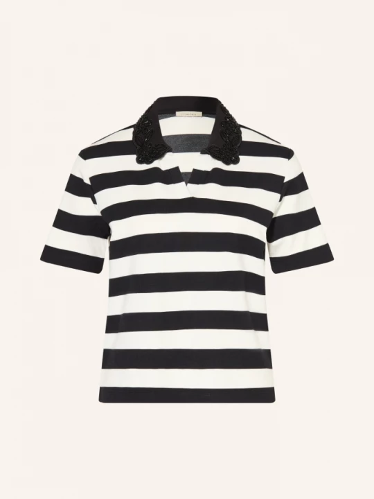 Obrázek produktu Lilienfels Jerseyové Polo Tričko S Ozdobnými Korálky bílá / černá