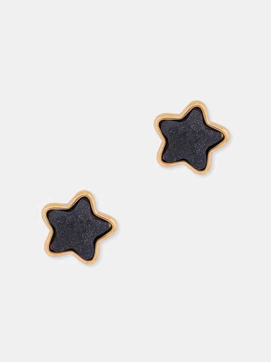 Obrázek produktu Lilou náušnice dámské z pozlaceného kovu s broušeným sklem Mini Icons zlatá